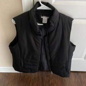 Black womens vest with design on back
